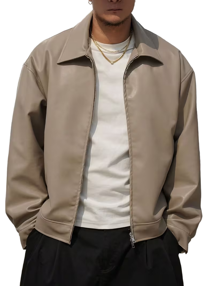 Men's Faux-Leather Jacket
