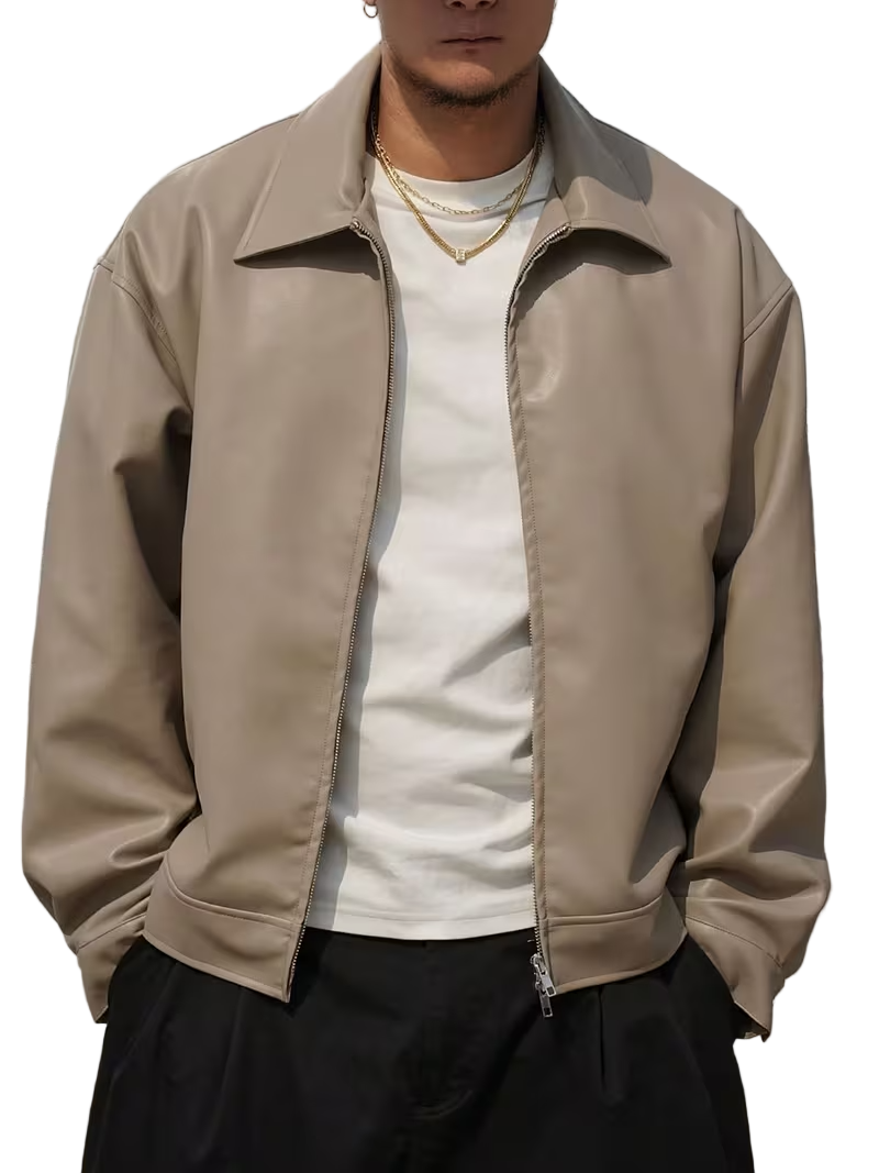 Men's Faux-Leather Jacket