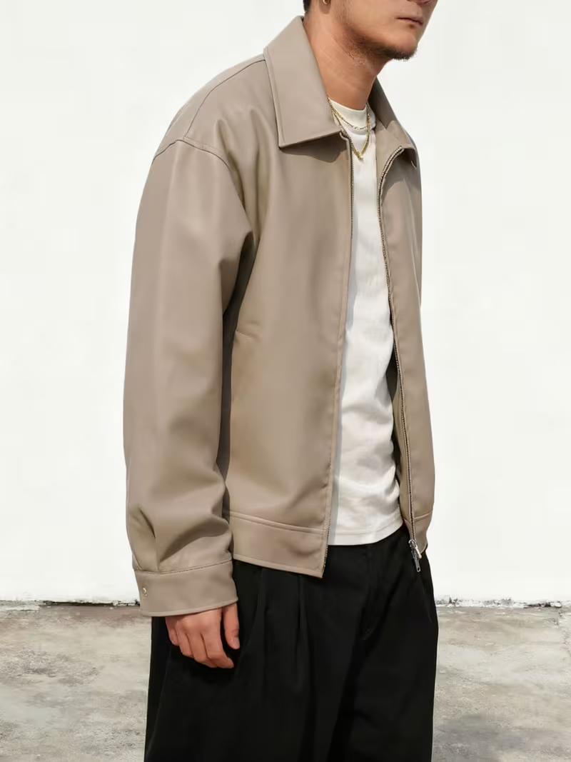 Men's Faux-Leather Jacket