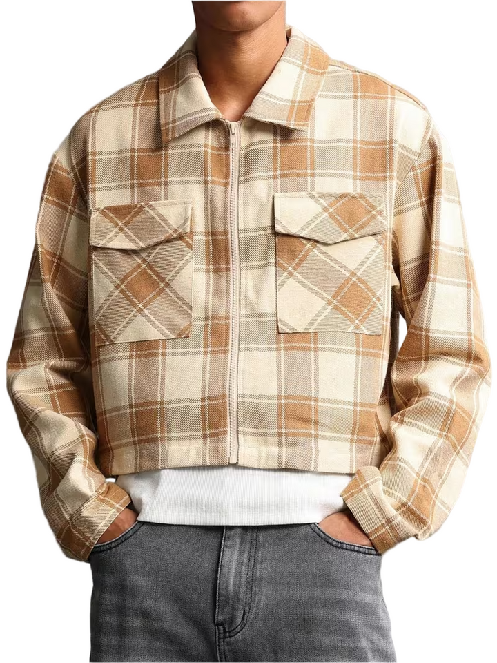 Men's Plaid Zip Jacket